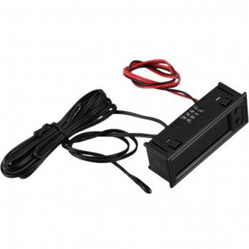 Reloj Termómetro 3 en 1 para Coche Rx8025 - Voltímetro Electrónico LED de Alta Precisión (5.0V - 28V) con Luz