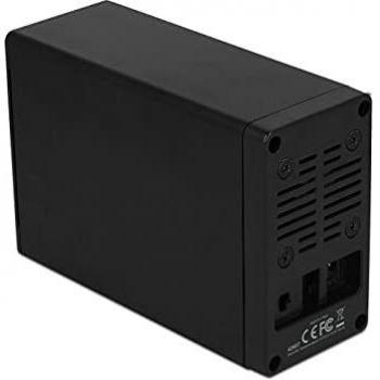Caja externa USB 3.1 Type-C para 2 discos duros/SSD de 2.5 con RAID - Carcasa negra y gris