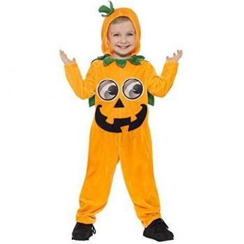 Smiffys-21496t1 Disfraz de Calabaza para niño pequeño, Color Naranja y Negro, Edad 1-2 años