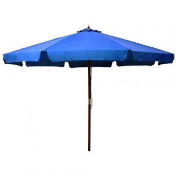 vidaXL Garden Parasol with Wooden Pole 330 cm Azure