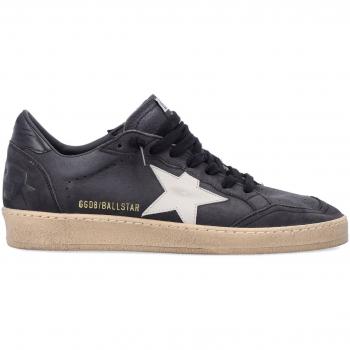 Golden Goose Men's Ballstar Black/Ivory Sneaker, Size 41, GMF00117F006215