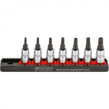 Juego de llaves TORX SONIC 1/4 5-kant 7 Pieza (Tamper TX Plus) - Juego de llaves de vaso SONIC 100701 - SONIC EQUIPMENT 100701