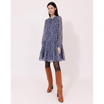 Vestido corto estampado paisley con lazo de Naf Naf