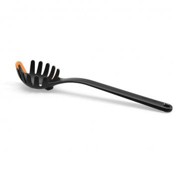 Fiskars 1027301 Cuchara para Pasta, 29 cm, Plástico/Silicona, Functional Form, Negro/Naranja