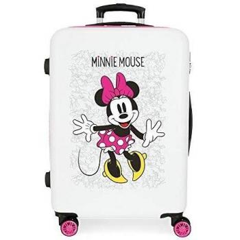 Disney Minnie Enjoy The Day Maleta Mediana Blanco 48x68x26 cms Rígida ABS Cierre combinación 70L 3,7Kgs 4 Ruedas Dobles