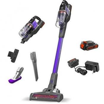 Aspirador Balai Sin Cable BLACK+DECKER BDPSE1815P-QW, 18V, 1.5Ah, 2 Velocidades, 46 min de Autonomía, Accesorios para Mascotas