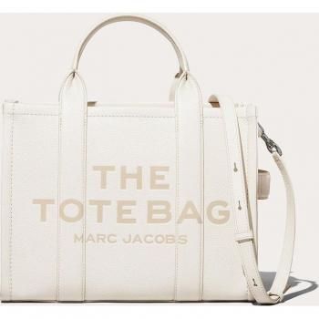 MARC JACOBS The Leather Medium Cotton Silver Tote Bag Size: One Size