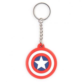 MARVEL COMICS BIO-KE101435MAR Captain America Shield Logo Rubber Keychain