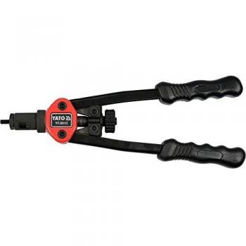 Remachadora Yato YT-36112 Pinza para remaches, herramienta manual de alta resistencia, fabricada en acero al carbono, con mango ergonómico antideslizante, capacidad para remaches de 2.4 mm a