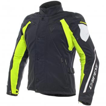 Dainese 1654604-Z02-46 Chaqueta para Moto, Negro/Gris Glacier/Fluo Amarillo, 46
