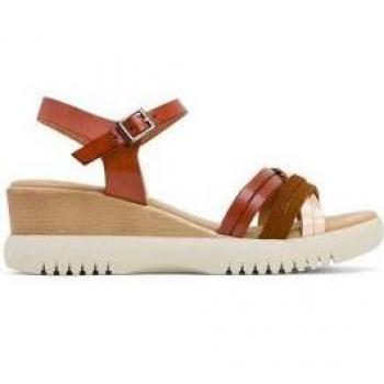 Sandalias de cuña de piel Porronet - Ela Marrón