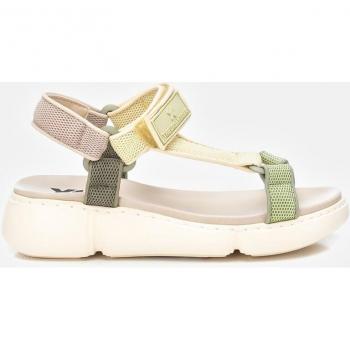 Sandalia de mujer XTI 142917 con cierre autoadherente en color kaki