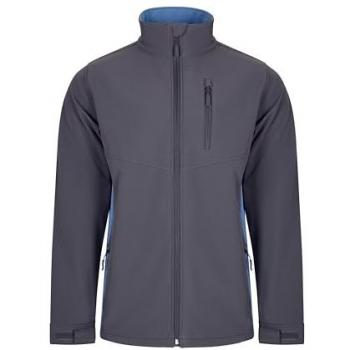 Cazadora Soft Shell Bicolor Velilla 106004, Color Gris y Celeste, Talla M