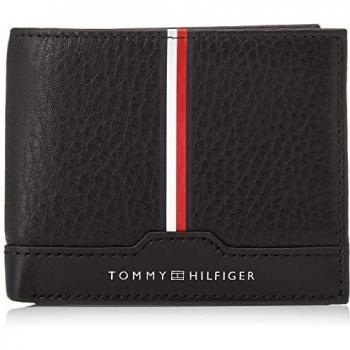 Tommy Hilfiger Th Downtown, Accesorio De Viaje Billetera Plegable Triple Hombre, Preta