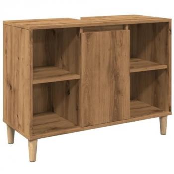 Mueble de baño madera de ingeniería roble artisian 80x33x60 cm Marrón