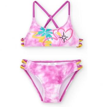 Tuc Tuc Bikini de niña tie dye con tirantes cruzados Flamingo Mood