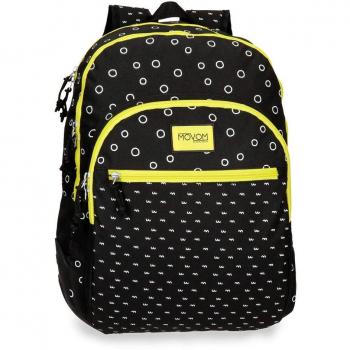 Movom Bubbles Mochila Doble Compartimento Adaptable a Carro Negro 33x44x13,5 cms Poliéster 19.6L