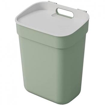 Cubo de basura reciclaje 10L verde Curver con soporte para pared