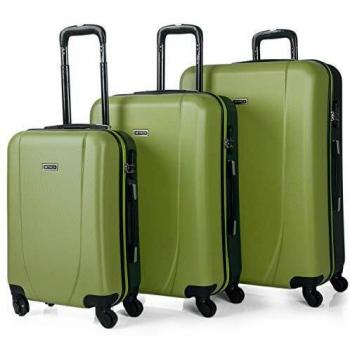 ITACA - Juego de Maletas de Viaje Ligeras 3 Pzs. Set Trolley ABS 4 Ruedas