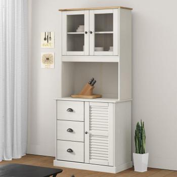 Piano Comò VIGO Blanco 78x30x100 cm Madera maciza de pino