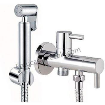 Kibath 414151 higiene íntima con instalación sin Obra sustituto del Bidet. Grifo para WC. Sólo Agua fría, Cromo Brillo