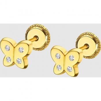 Pendientes de niña mariposa VJ00003/6 Oro 9K