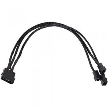Phobya adapter 4Pin Molex to 3Pin 5V/7V/12V 30cm - black Cables Fan cables & adptors