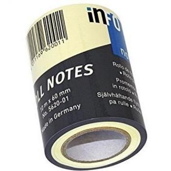 Rollo de Notas Reposicionables Amarillo 60 mm x 10 m