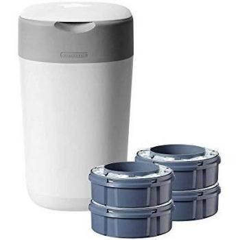Tommee Tippee Twist & Click Advanced Nappy Disposal Sangenic Tec Bin Refills, Pack of 4