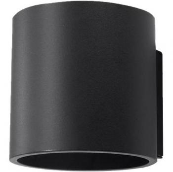 Aplique de pared ORBIS 1 negro G9 de aluminio con iluminación interior LED