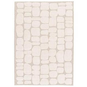 Moqueta Interior Étnica Imitación Adoquín Beige y Crema, 80 x 150 cm
