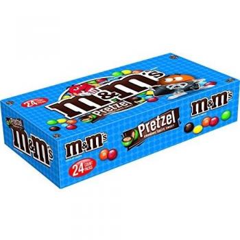 M&M'S Pretzel Chocolate Candy Singles Size 1.14-Ounce Pouch 24-Count