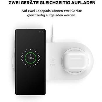 Belkin BOOST↑CHARGE Base de Carga Inalámbrica Doble 15W Blanca