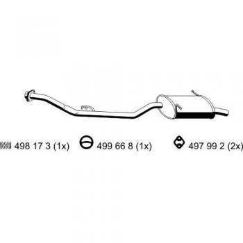Silenciador trasero ERNST 283168 para BMW 3 Compact, sistema de escape completo