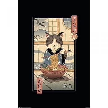 Póster Vincent Trinidad Neko Ramen Ukiyo-e en Formato Pirámide