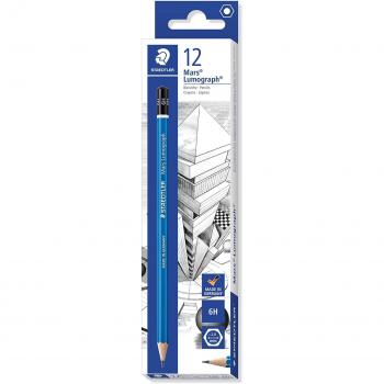 Lápiz Staedtler Mars Lumograph 100 6H - Paquete de 12 unidades