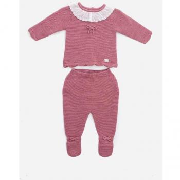 Conjunto de bebé niña rosa de algodón