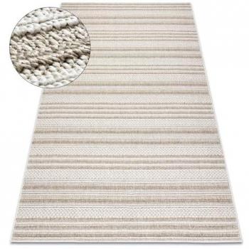 Alfombra Jersey 19233 Beige - Líneas, Estructural, Lazo Boho Beige 200x290 cm para Exterior e Interior
