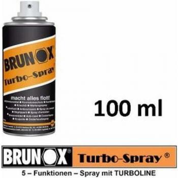 BRUNOX TURBO-SPRAY 100ml - Spray lubricante y protector contra la corrosión, ideal para metales, con propiedades de penetración y desengrasado, resistente al agua, adecuado para uso en interiores y exteriores
