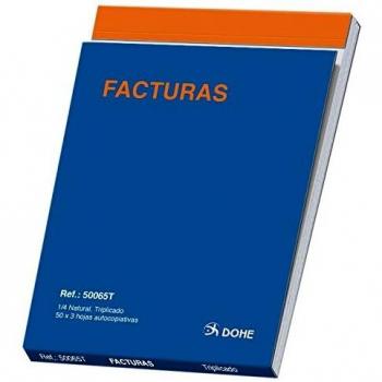 Dohe 50065T - Talonario de facturas cuarto natural triplicado