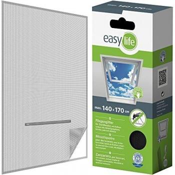 Mosquitera para Ventana de Buhardilla 140 x 170 cm en Color Antracita y Blanco