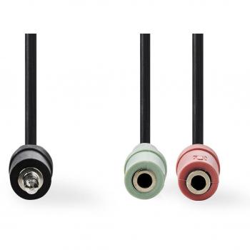 Nedis Cable de Audio 0,2m 2 x 3,5mm - Negro