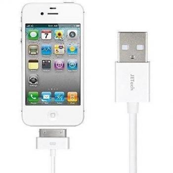 iPhone 4s Cable, JETech 3-Pack Cable de datos de USB Cable de Carga Cargador Cable para iPhone 4/4s, iPhone 3G/3GS, iPad 1/2/3, iPod