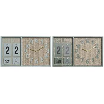 Reloj de Pared DKD Home Decor Verde Madera Polipropileno Plástico Madera MDF Tropical 40 x 5 x 24 cm (2 Unidades)