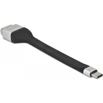 Adaptador USB-C a VGA (DP Alt Mode) 13 cm - Delock 86935, Cinta Plana Negra