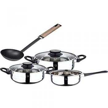 PACK BATERÍA DE COCINA 5 PIEZAS + CAZO DE SOPA 32CM EN NYLON