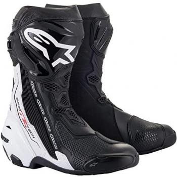 Alpinestars Supertech R Motorcycle Boots - Exceptional Performance - Black/White - Size 41