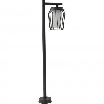 Bolardo luminoso Lucande Chandan, 100 cm, negro, aluminio, moderno, 1 llama E27 para exterior