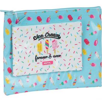 Neceser de Playa Ice Cream Safta con Bolsillo Exterior y Asa Ajustable
