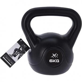 Kettlebell 6 kg negra XQMAX - Pesa de cemento para adultos unisex